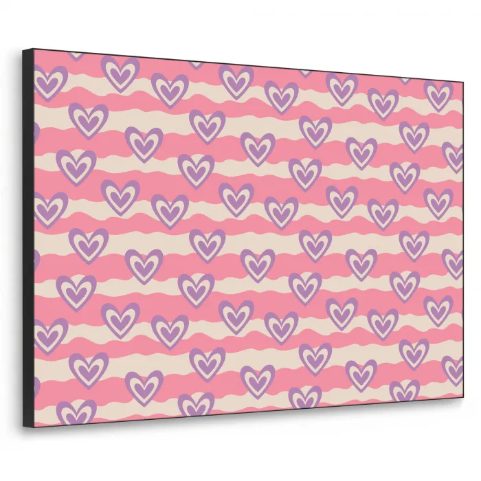 Golven - Patroon - Hartjes - Retro Textielframe zwart klein 947 -3d