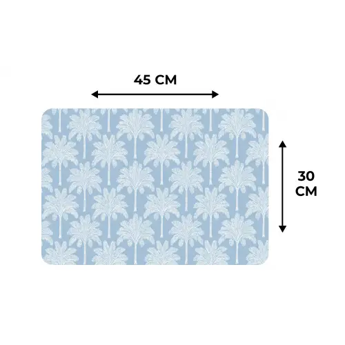 Palmboom - Modern - Blauw Placemat vinyl groot 368 -specs
