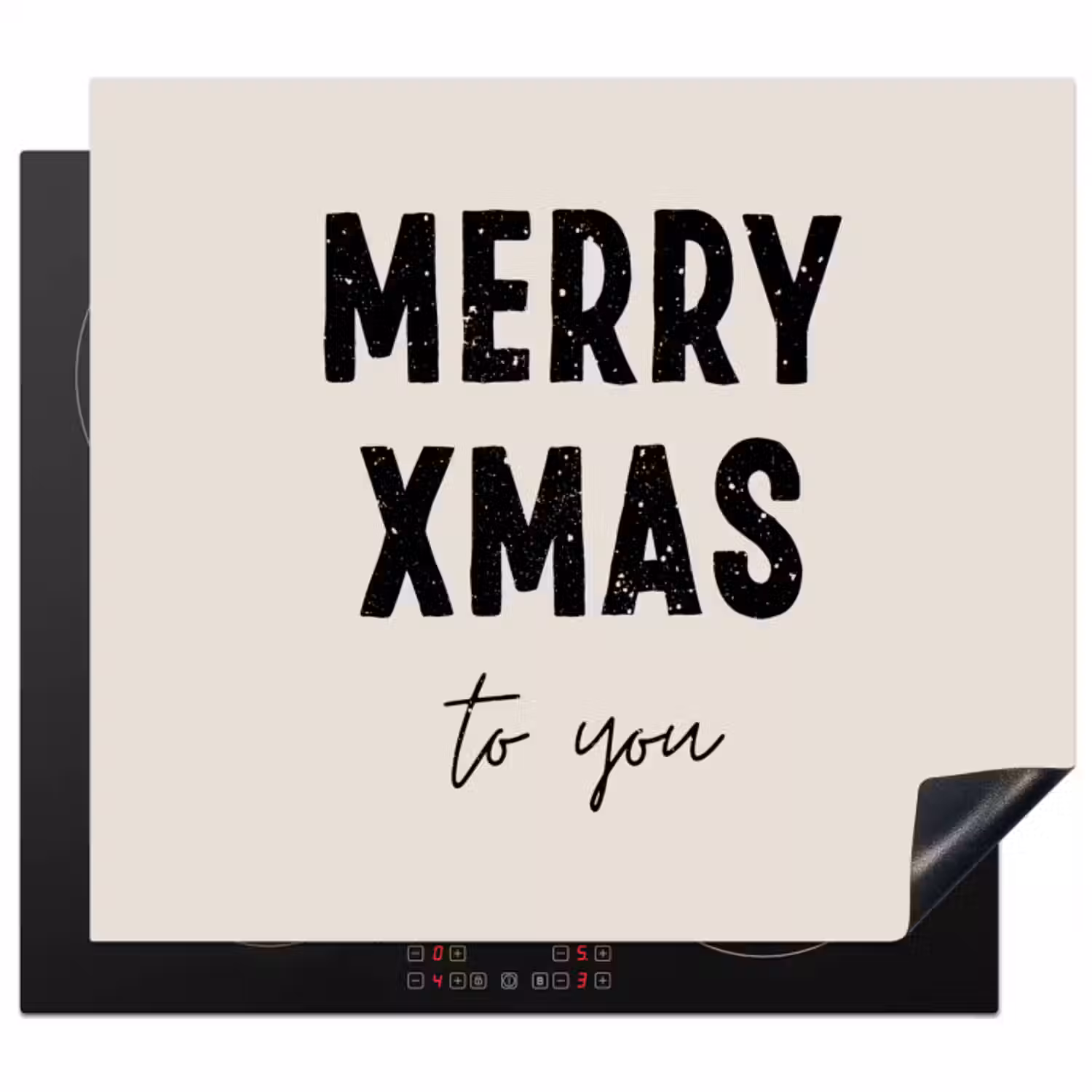 Inductie beschermer - Kerst - Quotes - Merry xmas - Feestdagen - Zwart