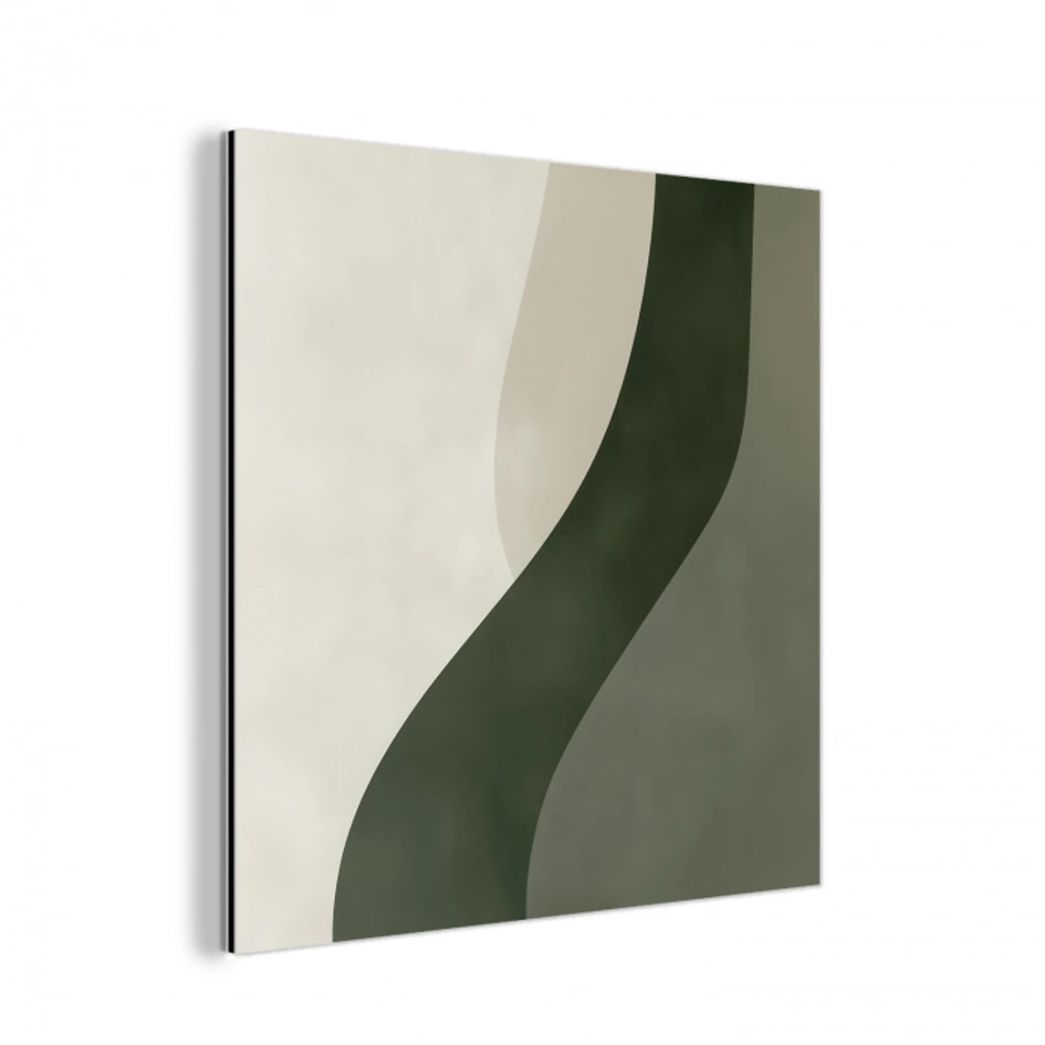 Japandi - Groen - Abstract - Modern aluminium wit klein -3d