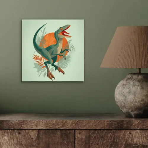 Dino - Bladeren - Grafisch - Groen aluminium wit klein -sfeer2
