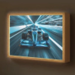 Race - Auto - Formule 1 - Jongens - Blauw Light Box met batterij (Wandlamp kind) middel -z3d_website