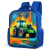 Tractor - Groen - Abstract - Penseelstreken Kinderrugzak - Blauw middel -schuin