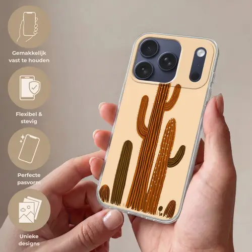 Cactus - Woestijn - Zand - Bruin Telefoonhoesje iPhone 17 Pro klein -sfeer3_NL