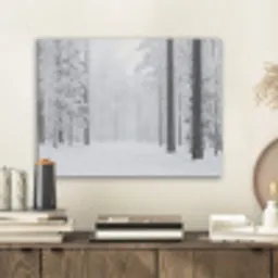 Bos - Sneeuw - Pad - Winter - Stilte PET vilt klein -sfeer1