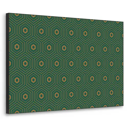 Donkergroen - Modern - Patroon - Goud Textielframe zwart klein 947 -3d