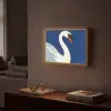 Zwaan - Wit - Snavel - Illustratie Light Box met batterij (Wandlamp) middel -sfeer1
