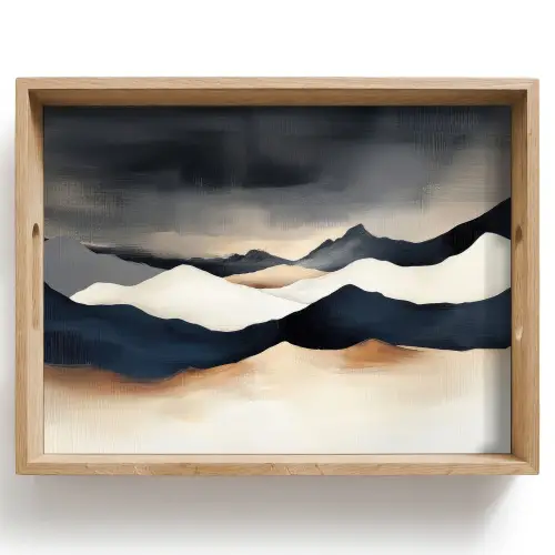 Bergen - Donkerblauw - Landschap Dienblad Rechthoek middel -z3d_shopping