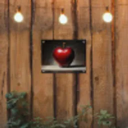 Apple - Hart - Rood tuinposter los doek klein -sfeer1