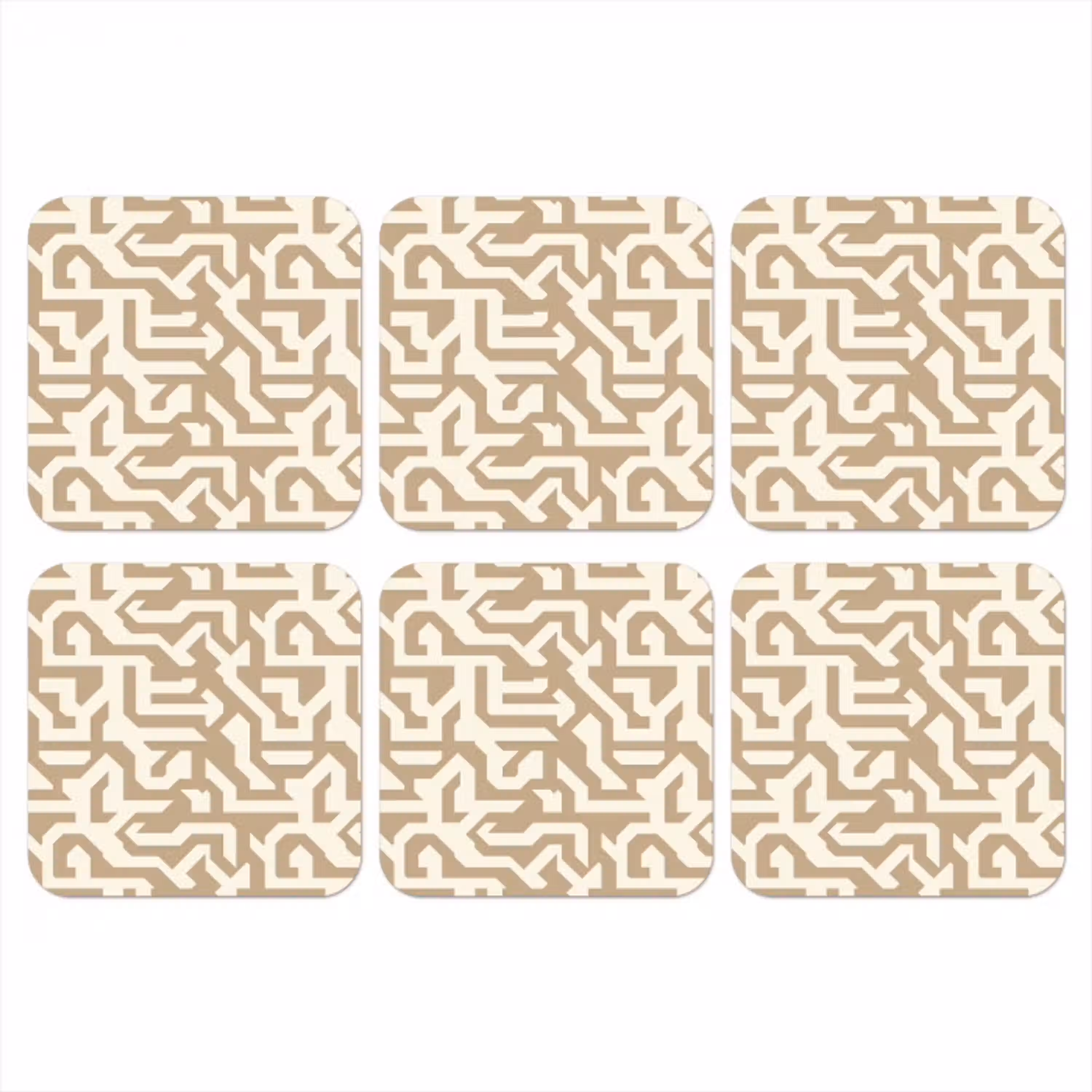 Modern - Abstract - Beige onderzetter kurk middel 366 -3d