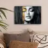 Gezicht - Vrouw - Penseelstreken - Abstract canvas 2cm klein -sfeer1