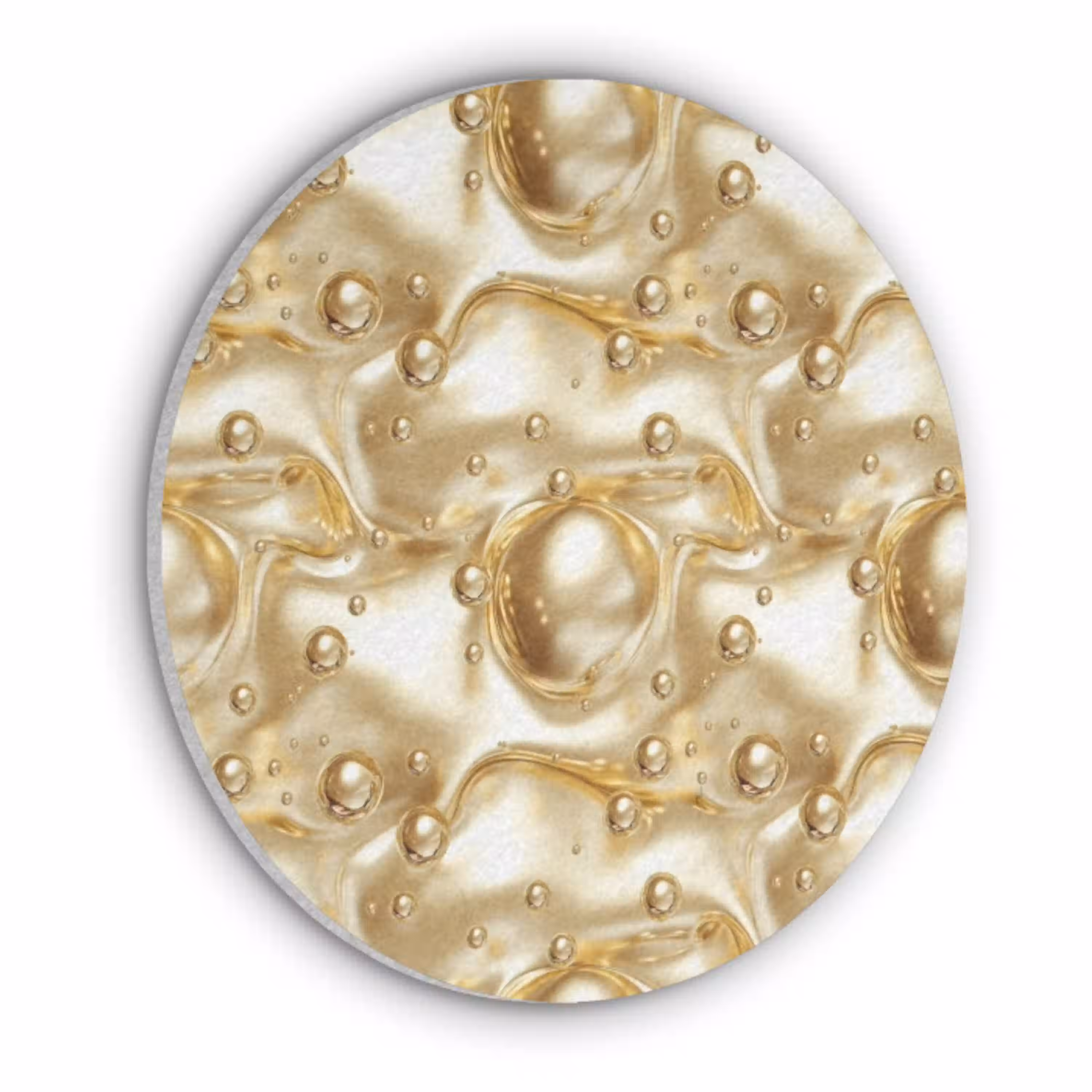 Vloeibaar - Druppels - Goud Akoestische PET Vilt - Rond klein 838 -3d