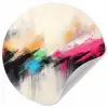 Dynamisch - Abstract - Kleurrijk - Zwart Wandcirkel behangsticker klein -3d