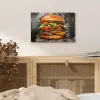 Burger - Eten - Kunst - Grijs - Graffiti aluminium wit klein -sfeer3
