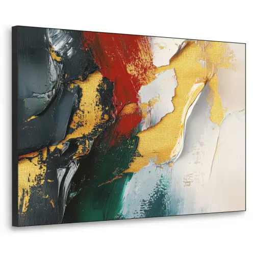 Modern - Kerst - Abstract - Goud Textielframe zwart klein -3d