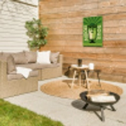 Grafisch - Art - Cocktail - Groen Tuinposter op houten frame 2 cm dik klein -sfeer2