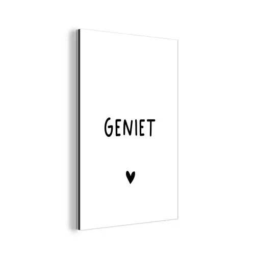 Quotes - Geniet - Spreuken aluminium wit klein -3d
