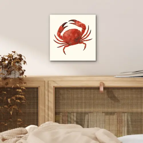 Krab - Felrood - Poten aluminium wit klein -sfeer3