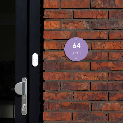 Paars - Modern Naambord Rond klein -sfeer1-rond-XS
