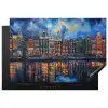 Grachten Amsterdam - Huizen - Stad - Kleurrijk Inductie beschermer vinyl 3mm klein -3d