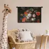 Stilleven met bloemen en een horloge - Schilderij van Abraham Mignon Wandkleed katoen klein -wsfeer5_kind