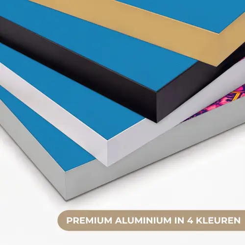 Muis - Kimono - Bloemen - Blauw Textielframe zwart klein -USP_kleurenNL