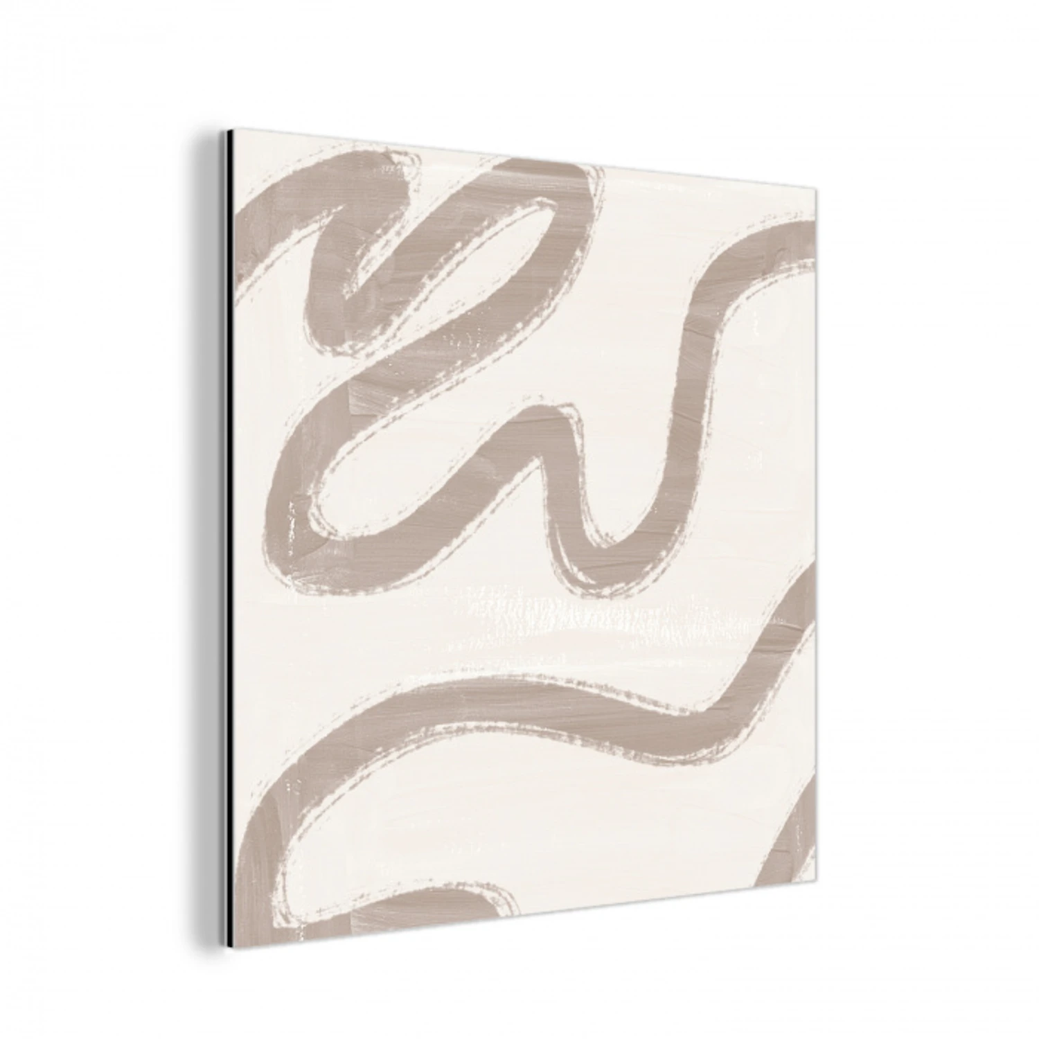 Abstract - Moderne kunst - Beige aluminium wit klein -3d