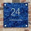 Blauwe rozen - Klassiek Naambord Vierkant klein -sfeer2