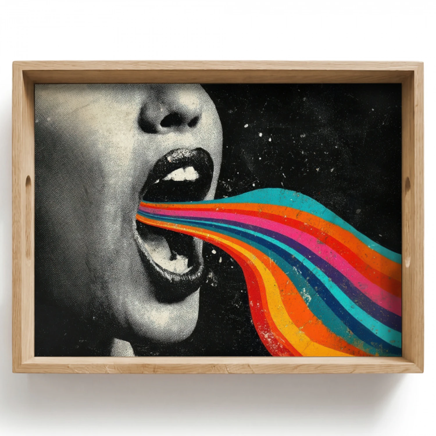 Mond - Golven - Regenboog Dienblad Rechthoek middel -z3d_shopping