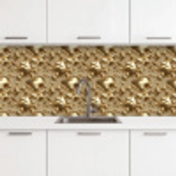 Druppels - Organisch - Goud keuken achterwand 2 middel 871 -3d