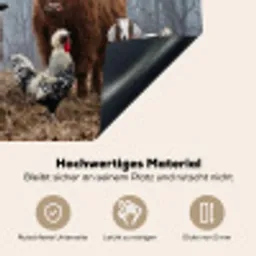 Boerderijdieren - Groep - Mist - Natuur - Rustiek Inductie beschemer met haakjes klein -ky-onderkant-de