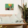 Retro - Meisje - Kat - Zon tuinposter los doek klein -sfeer7