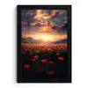 Landschap - Zonsondergang - Bloemenveld fotolijst zwart zonder passe partout klein -3d