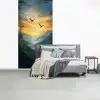 Vogels - Zon - Bomen - Groen fotobehang vinyl groot -slaapkamer
