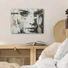 Portret - Vrouw - Penseelstreken - Goud PET vilt klein -sfeer3