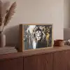 Leeuw - Portret - Verfspatten - Grijs Light Box met batterij (Wandlamp) middel -sfeer2