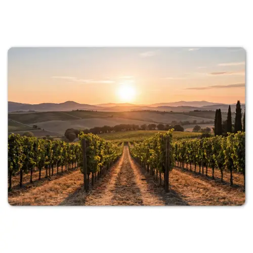 Wijngaard - Zonsondergang - Landschap Placemat vinyl groot -zzsfeer1_Kitchenyeah-website