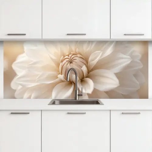 Bloem - Dahlia - Wit keuken achterwand 2 middel -3d