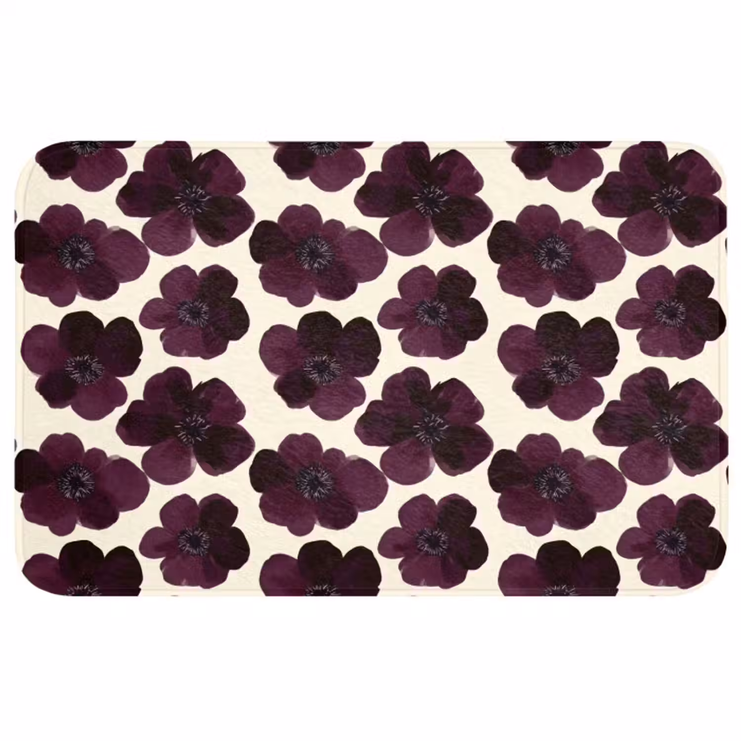 Badmat - Bloemen - Aquarel - Paars