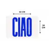 Ciao - Hoofdletters - Blauw - Minimalistisch Placemat vinyl groot -specs