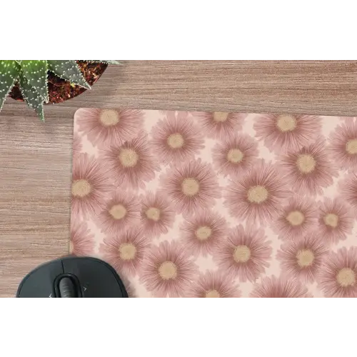 Gerbera - Bloemen - Roze muismat rubber klein 262 -closeup