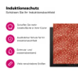 Chic - Stippen - Rood - Wit Inductie beschermer vinyl 3mm klein 276 -zzzzzzz-lf-ups