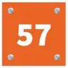 Oranje - Traditioneel Naambord Vierkant klein -3d