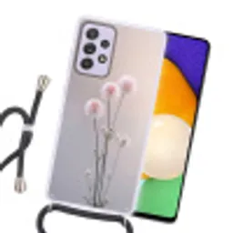 Bloemen - Bollen - Roze Hoesje Samsung Galaxy A52 5G met koord klein -sfeer1