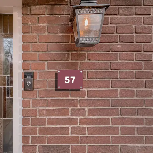Donker oudroze - Traditioneel Naambord Rechthoek middel -sfeer7-rechthoek-S