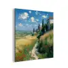 Zandpad - Huis - Bomen - Grasveld aluminium wit klein -3d