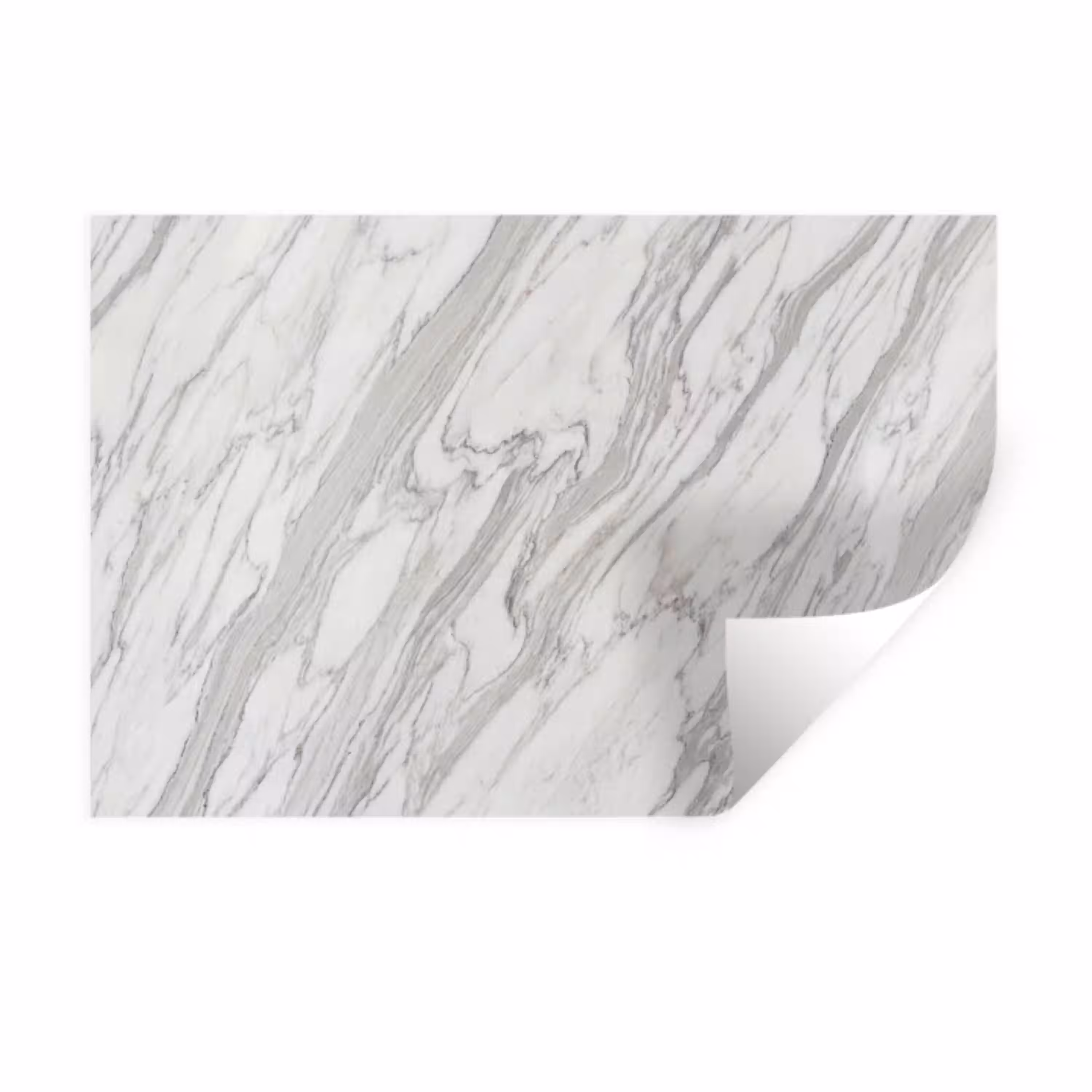Marmer - Wit - Grijs - Structuur - Modern Muursticker klein -3d