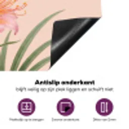 Vogel - Bloem - Natuur - Roze Inductie beschermer vinyl 3mm klein -zzzzzzz-cc-onderkant