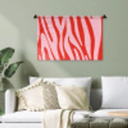Zebraprint - Roze - Rood - Dierenprint Wandkleed katoen klein -sfeer7