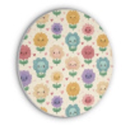 Bloemen - Hartjes - Kleurrijk Akoestische PET Vilt - Rond klein 838 -3d